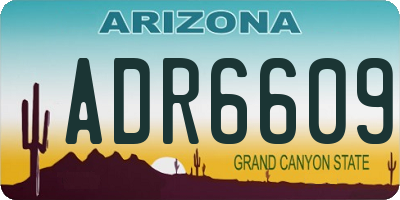 AZ license plate ADR6609