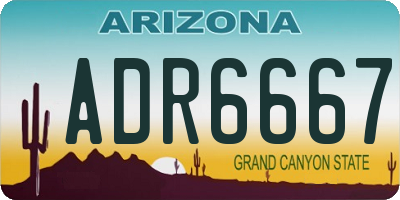 AZ license plate ADR6667