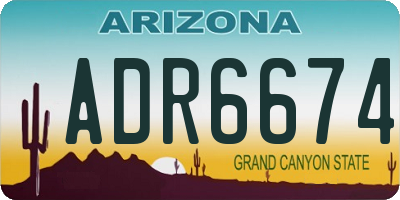AZ license plate ADR6674