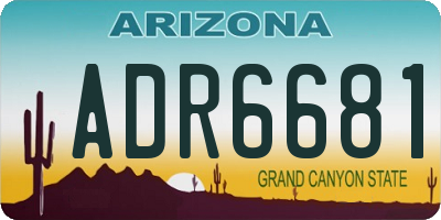 AZ license plate ADR6681