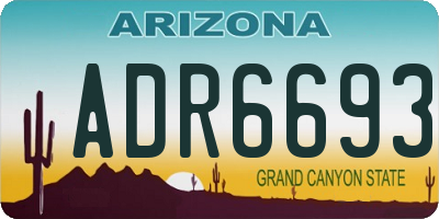 AZ license plate ADR6693