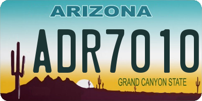 AZ license plate ADR7010