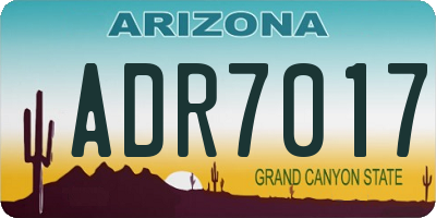 AZ license plate ADR7017