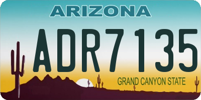 AZ license plate ADR7135