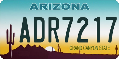 AZ license plate ADR7217