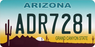 AZ license plate ADR7281
