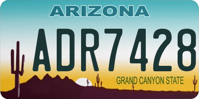 AZ license plate ADR7428