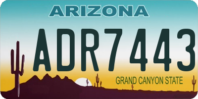 AZ license plate ADR7443