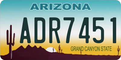 AZ license plate ADR7451