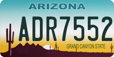AZ license plate ADR7552