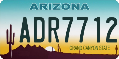 AZ license plate ADR7712