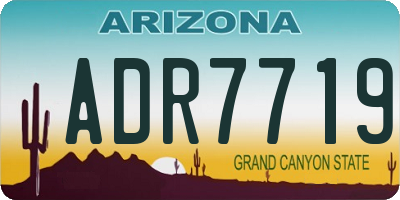 AZ license plate ADR7719