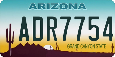AZ license plate ADR7754