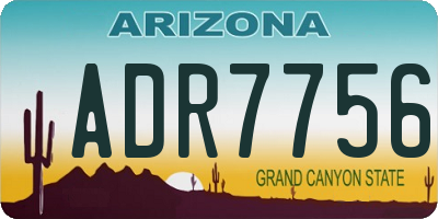 AZ license plate ADR7756