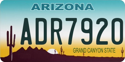 AZ license plate ADR7920