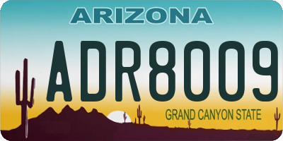 AZ license plate ADR8009