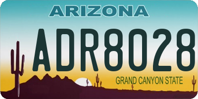 AZ license plate ADR8028