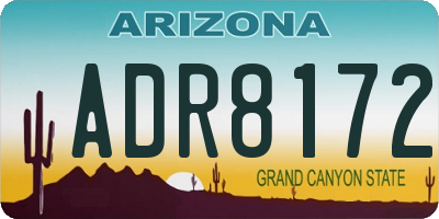AZ license plate ADR8172