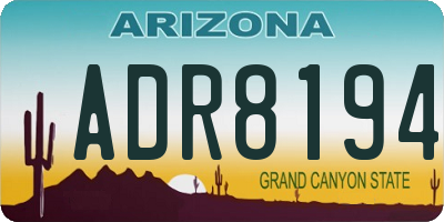 AZ license plate ADR8194