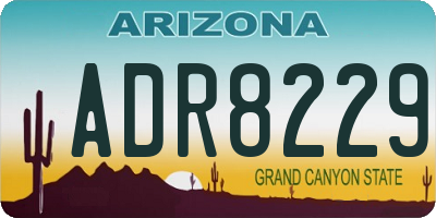 AZ license plate ADR8229