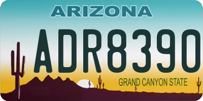 AZ license plate ADR8390