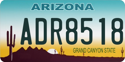 AZ license plate ADR8518