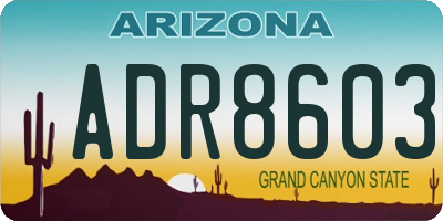 AZ license plate ADR8603