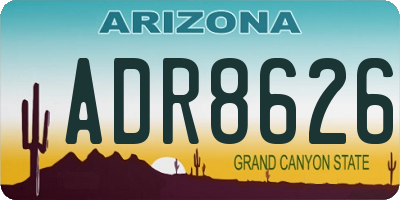 AZ license plate ADR8626
