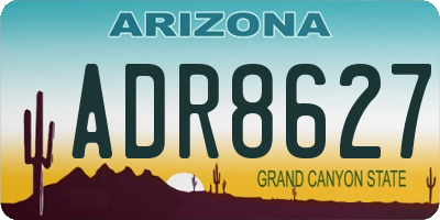AZ license plate ADR8627