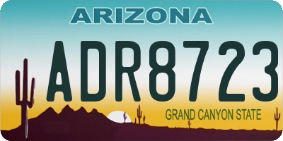AZ license plate ADR8723