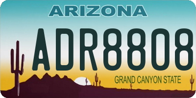 AZ license plate ADR8808