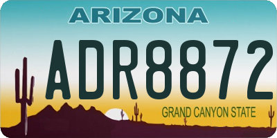 AZ license plate ADR8872