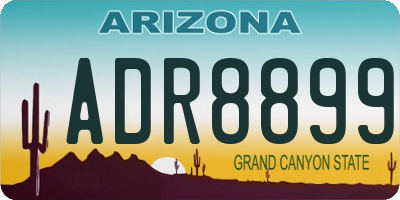 AZ license plate ADR8899