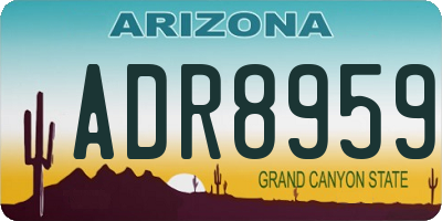 AZ license plate ADR8959