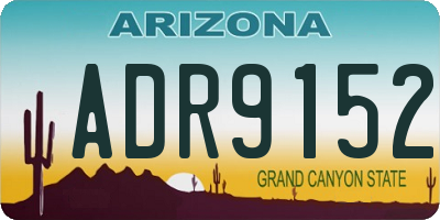 AZ license plate ADR9152