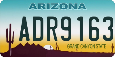 AZ license plate ADR9163