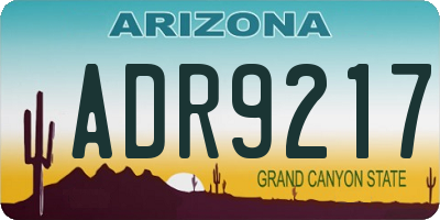 AZ license plate ADR9217