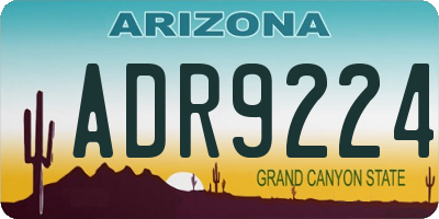 AZ license plate ADR9224