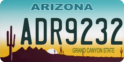 AZ license plate ADR9232