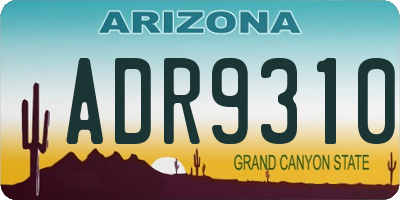 AZ license plate ADR9310