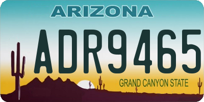 AZ license plate ADR9465
