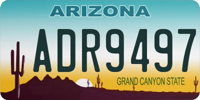 AZ license plate ADR9497