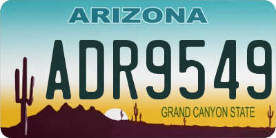 AZ license plate ADR9549