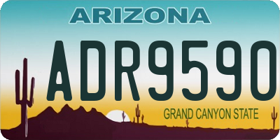 AZ license plate ADR9590