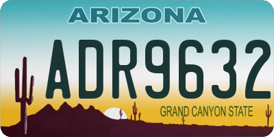 AZ license plate ADR9632