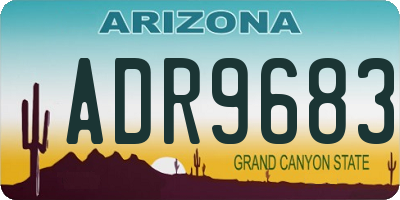 AZ license plate ADR9683