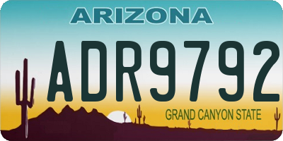 AZ license plate ADR9792