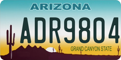 AZ license plate ADR9804