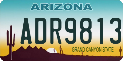 AZ license plate ADR9813