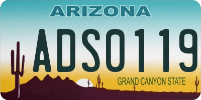 AZ license plate ADS0119